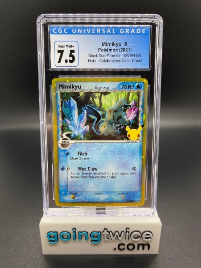 CGC Graded 2021 Pokemon Black Star Promos Holo #SWSH136 MIMIKYU Trading Card