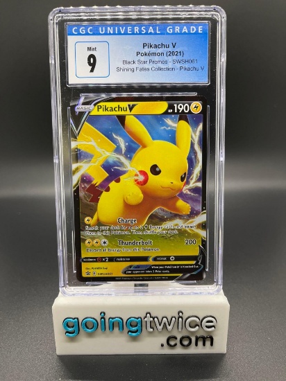 CGC Graded 2021 Pokemon Shining Fates Promo PIKACHU V Holofoil Trading Card