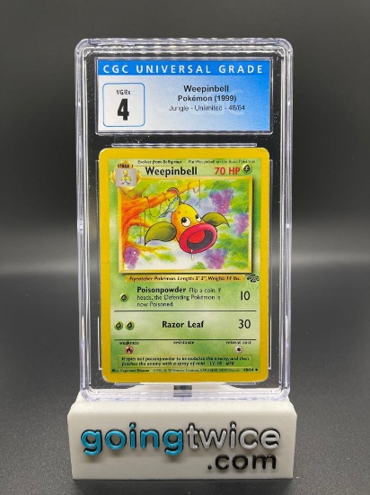 CGC Graded 1999 Pokemon Jungle #48 Weepinbell Trading Card