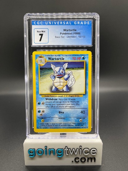 CGC Graded 1999 Pokemon Base Set Unlimited #42 Wartortle Trading Card