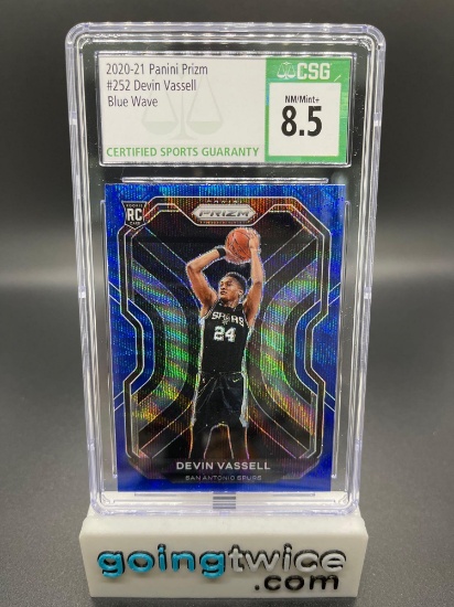 CSG Graded 2020-21 Panini Prizm #252 Blue Prizm DEVIN VASSELL Trading Card