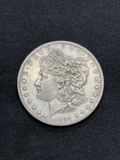 1884-S United States Morgan Silver Dollar - 90% Silver Coin from Estate