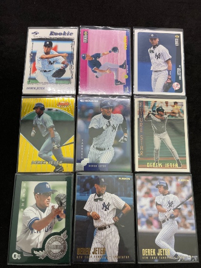 9 Card lot of Derek Jeter Sports Cards