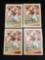 4 Card Lot of 1988 Topps Vinny Testaverde ROOKIE Football Cards