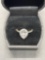Pandora Sterling Tear Drop Halo Cz Ring Size 8.25