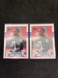 2 Card Lot of 1989 Topps TIM BROWN Raiders ROOKIE Football Cards