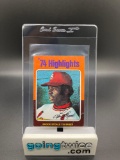 1975 Topps Mini #2 LOU BROCK Highlights Cardinals Vintage Baseball Card