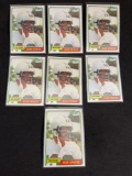 7 Card Lot of 1981 Topps BOB GRIESE Dolphins Vintage Football Cards
