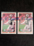 2 Card Lot of 1989 Topps MICHAEL IRVIN Cowboys ROOKIE Football Cards