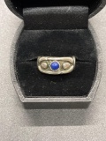Sterling Lapis Ring Size 7 From Large Estate