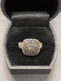 Sterling Marcasite Pave Ring Size 8 From Large Estate