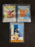 Lot of 3 Vintage Japenese Pokemon Holofoil Vending Stickers from Crazy Collection