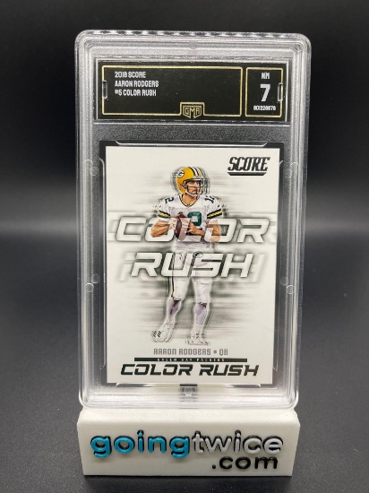 GMA Graded 2018 Score Aaron Rodgers #5 Color Rush Football Card