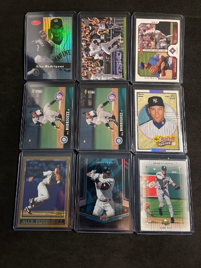 Lot of 9 Baseball Stars, Rookies, and Inserts From Large Colllection