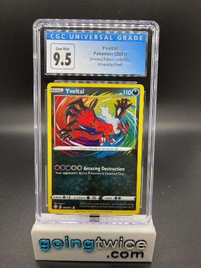 CGC Graded 2021 Pokemon YVELTAL Shining Fates - 046/072 Amazing Rare