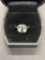 Sterling Blue Topaz & Cz Halo Style Ring Size 5.5 From Large Estate