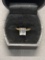 Sterling Emerald Cut CZ Ring Size 8 From Large Estate