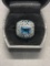 Sterling Blue Topaz w/Blue Cz Accent Ring Size 6.25 From Large Estate