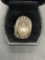 Sterling Custom Designed Pearl & Cz Ring Size 7.25 From Large Estate