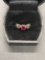 Sterling Pinkish/Red Spinel Ring Size 6.25 From Large Estate