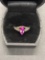 Sterlling Pink Marquise Center Stone W/Cz Accent Ring Size 9 From Large Estate