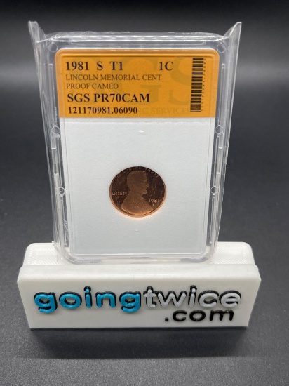 SGS Graded 1981 S Proof CAM Lincoln Memorial Cent