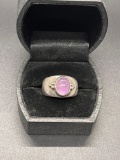 Sterling Amathyst Ring Size 7.5 From Large Estate