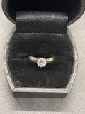 Sterling Cz Ring Size 4.75 From Large Estate