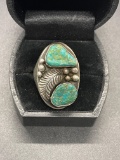 Sterling Old Pawn Turquise Ring Size7 From Large Estate