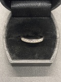 Sterling Cz Single Row Band Size 8.75 From Large Estate