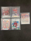 Lot of 5 Football Stars, Rookies, and Inserts From Large Collection
