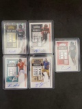 Lot of 5 Football Autograph Cards From Large Collection
