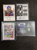 Lot of 4 Football Autograph Cards From Large Collection