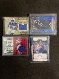 Lot of 4 Football Autograph & Jersey Cards From Large Collection