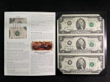 2003 A Uncut United State Currency $2 From Large Collection