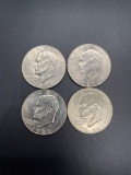 Lot of 4 Eisonhower $1.00 Dollar Coins From Large Collection