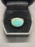 Sterling Turquise Ring Size 7.5 From Large Estate