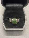 Stering Jade Ring Size10 From Large Estate