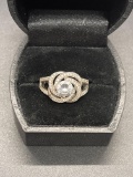 Sterling Cz Ring Size 7 From Large Estate