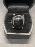 Sterling Large Onyx Ring Size 7.75 From Large Estate