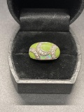 Sterling Opal/Jade/Cz Ring Size 5.5 From Large Estate