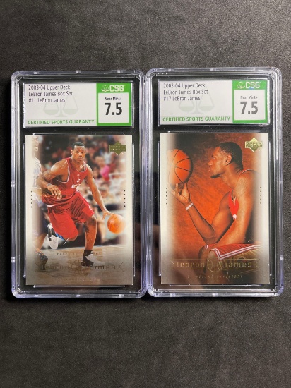 CSG Graded Pack of 2 Lebron James Basketball Cards