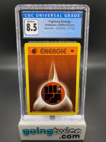 CGC Graded Pokemon 1999 Fighting Energy Base Set 1st Edition 97/102 Trading Card