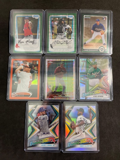 Lot of 9 Baseball Stars, Rookies, and Inserts From Large Collection