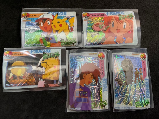 Lot of 5 1998 Pokemon CARDDASS Prism Vending Stickers From Large Collection