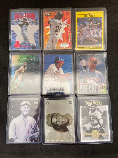 Lot of 9 Baseball Stars, Inserts, and Rookies From Large Collection