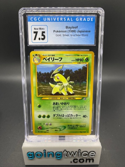 CGC Graded 1999 Pokemon BAYLEEF Japanese Gold, Silver, to a New World Trading Card