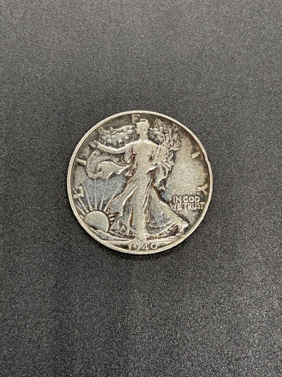 1940 Walking Liberty 90% Silver Half Dollar From Large Collection