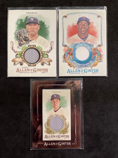 Lot of 3 Baseball Jersey Cards From Large Collection