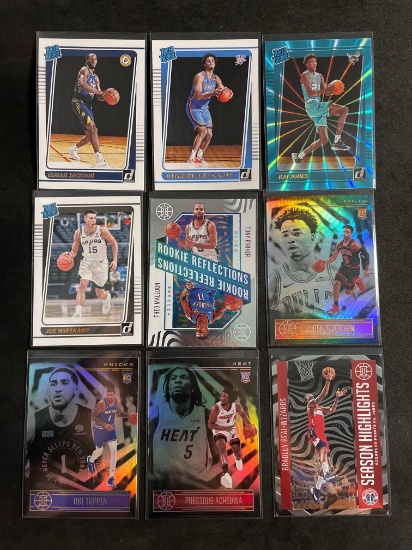 Lot of 9 Rookies, Stars, Inserts, and Refractor Sports Cards From Large Collection